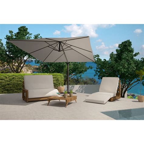 Parasol excéntrico 3x4 m gris CESARE .